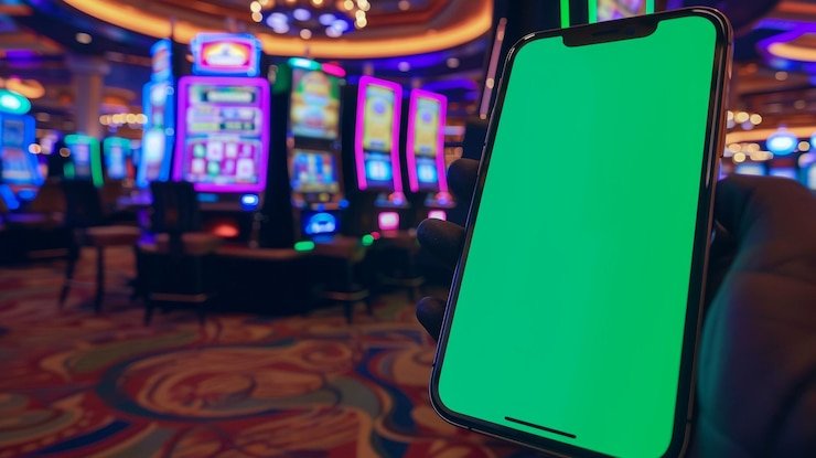 Mobile phone displaying lvonline login Pretty Gaming interface with live table and slot games